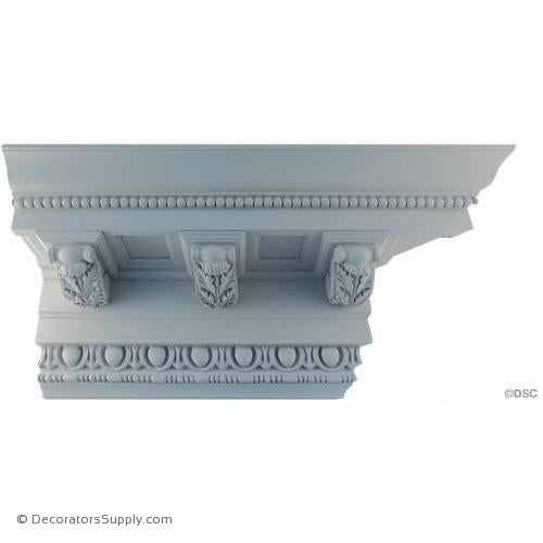 Plaster Crown-Roman-8" Proj x 9 1/2" Drop-6 3/4" Repeat-Decorators Supply