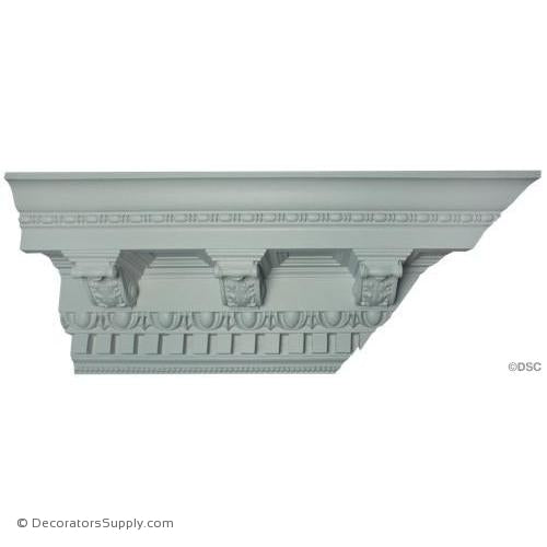 Plaster Crown-Roman Cor.12 Proj X 12 1/2 Drop10 1/2 Rep-Decorators Supply