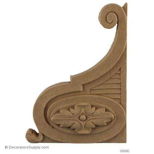 Stair Brackets-Louis XVI 6H X 4 1/4W - 9/16Relief-for-stairs-woodwork-furniture-Decorators Supply