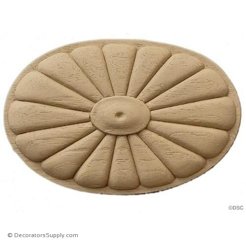 Rosette - Oval    5 High 3   3/8 Wide 3/8 Relief