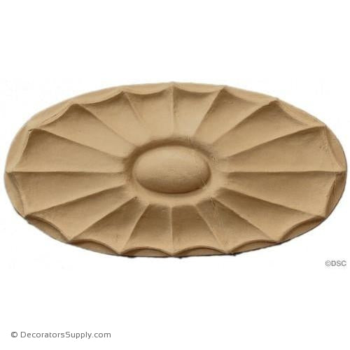 Rosette - Oval    6 High 3   3/16 Wide 3/8 Relief