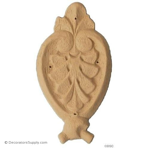 Shell Rosette - 3 1/2 High 2 Wide 1/4 Relief-ornaments-furniture-woodwork-Decorators Supply