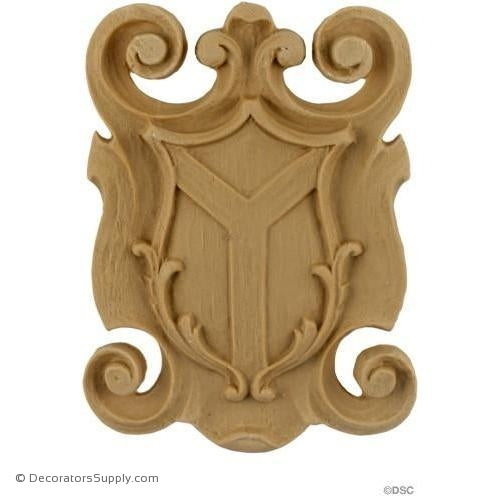 Shield 4 3/4 High 3 1/2 Wide 3/8 Relief-furniture-woodwork-ornaments-Decorators Supply