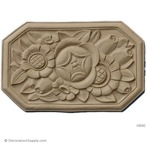 Art Nouveau Rosette 5 3/8 High 8 1/2 Wide 1/4 Relief-ornaments-for-woodwork-furniture-Decorators Supply