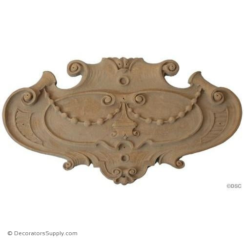 Shield 2 1/8 High 3 3/4 Wide 1/4 Relief-furniture-woodwork-ornaments-Decorators Supply