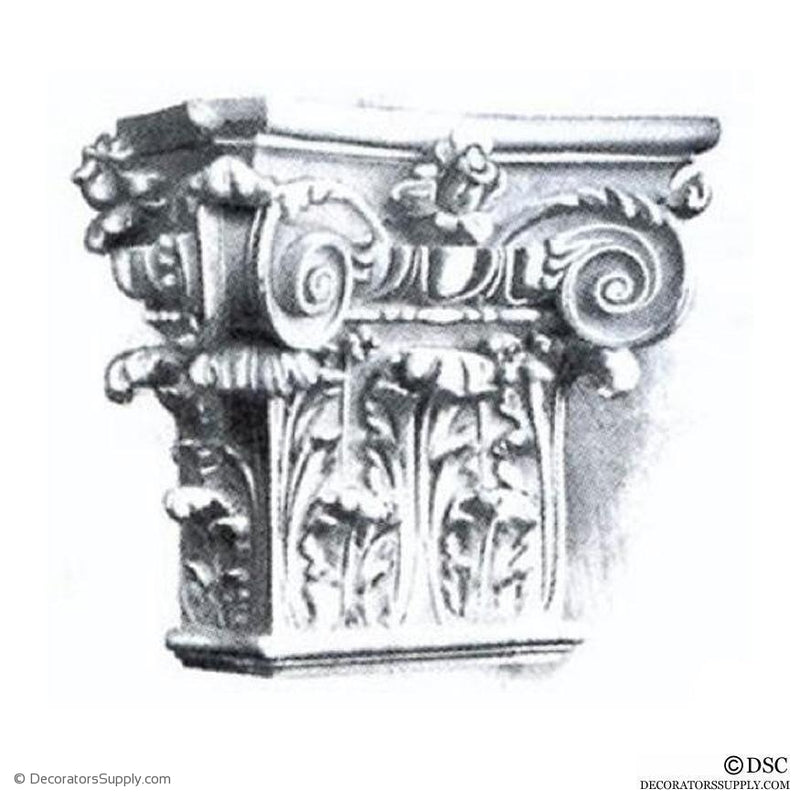Plaster Pilaster Capital [Half Square] - Italian Renaissance Composite Bernardino-Decorators Supply