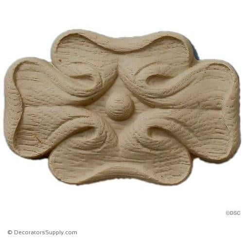 Rosette - 3 1/2 High 2 3/8 Wide 1/4 Relief-ornaments-for-woodwork-furniture-Decorators Supply