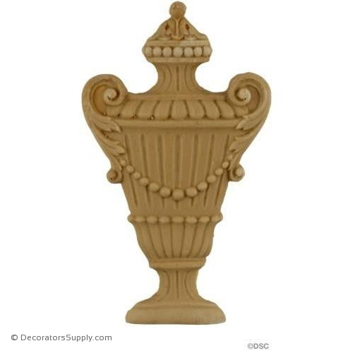 Urn - 3 3/4 High 2 1/4 Wide 1/4 Relief-ornaments-for-furniture-woodwork-Decorators Supply