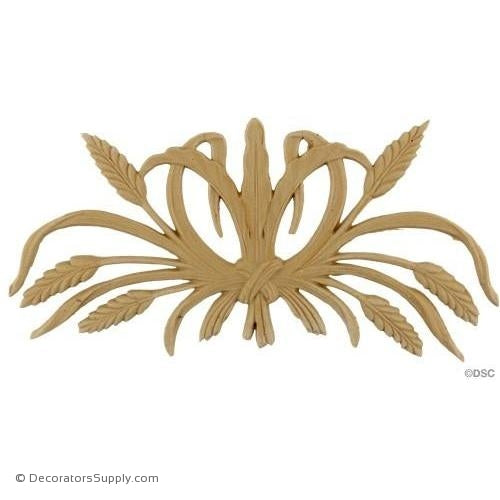 Wheat Design - 5 1/4 High 11 Wide 3/16 Relief-ornaments-for-woodwork-furniture-Decorators Supply