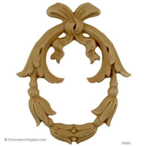 Wreath 3 1/4 High 2 3/4 Wide 1/4 Relief-ornaments-for-woodwork-furniture-Decorators Supply