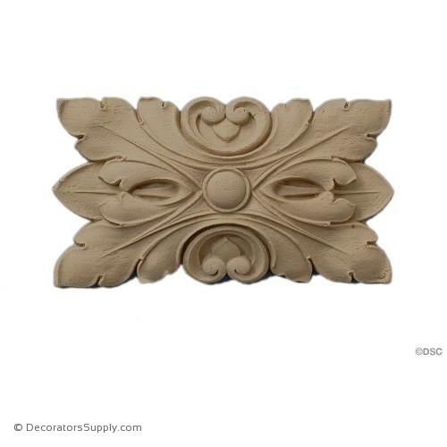 Rosette - 5 1/2 High 3 1/8 Wide 3/4 Relief-ornaments-for-woodwork-furniture-Decorators Supply