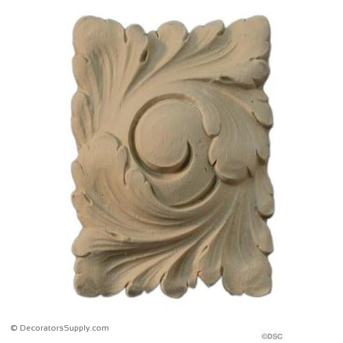 Rosette - 4 High 2 3/4 Wide 1/2 Relief-ornaments-for-woodwork-furniture-Decorators Supply