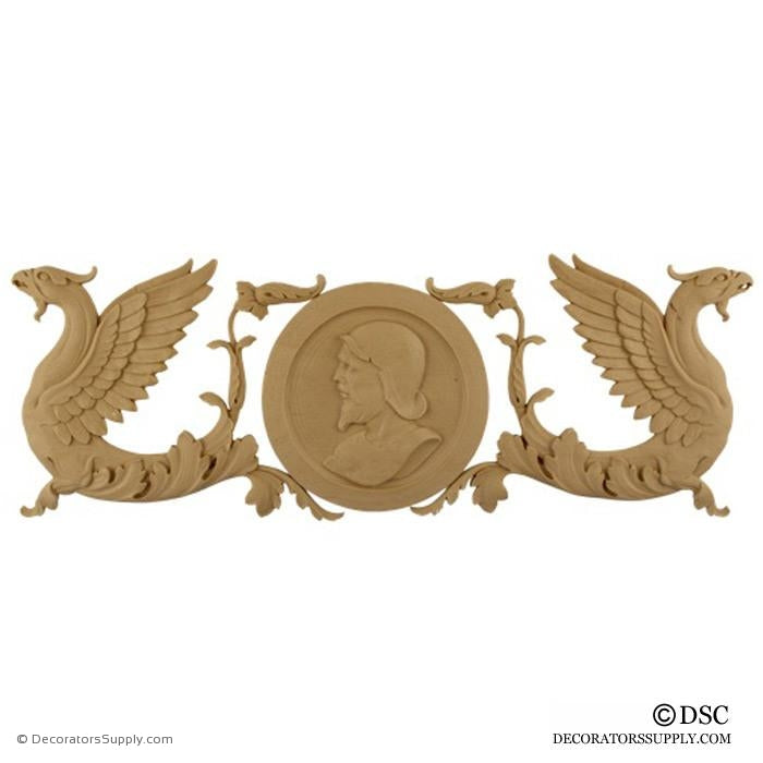 Decorative Griffin Applique for Wood 7 High 20 Wide 3/8 Relief - Decorators Supply