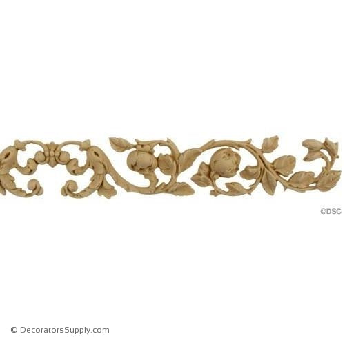 Floral Band with Center Scroll 1 1/2 H X 13 3/4 W-ornaments-furniture-woodwork-Decorators Supply