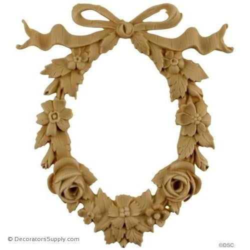 Floral Wreath 6 1/2 High 5 3/4 Wide-ornaments-for-woodwork-furniture-Decorators Supply