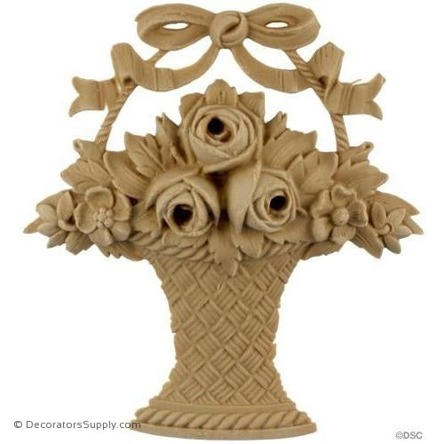 Rose Basket 5 3/4 Wide x 6 1/4-ornaments-for-furniture-woodwork-Decorators Supply