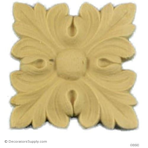 Rosette - Square - 1"-ornaments-for-woodwork-furniture-Decorators Supply