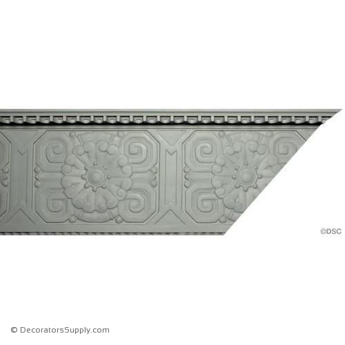 Plaster Crown-Art Deco-10 3/4 Proj X 3 Drop X 13 1/2 Rep-Decorators Supply