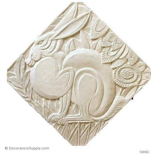 Plaster Plaque-Art Deco-18" X 18"-1/2" Rel - 23 1/2" Diag-ceiling-ornament-Decorators Supply