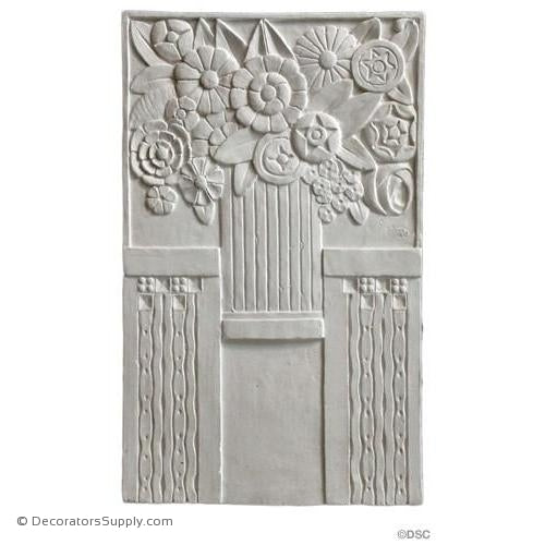 Plaster Panel-Art Nouveau-10" X 16"-1/2" Relief-ceiling-ornament-Decorators Supply