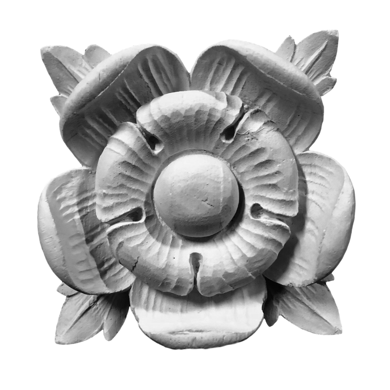 Plaster Flower--Renaissance-- 4 3/4" Sq.  X 1 3/8" Relief