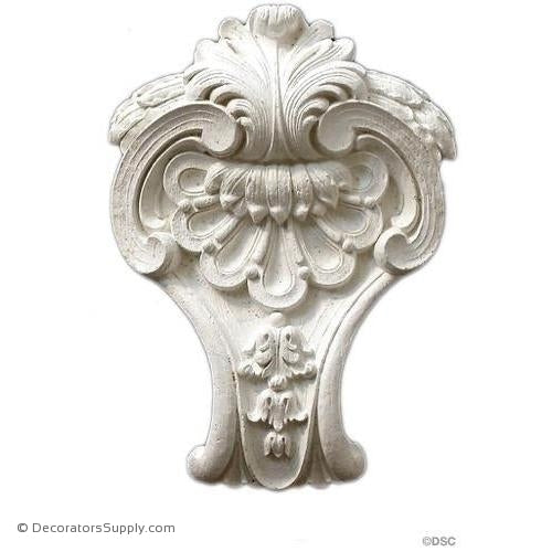 Plaster Shield - Louis XV - 8" x 11" x 1 5/16"Relief-Decorators Supply
