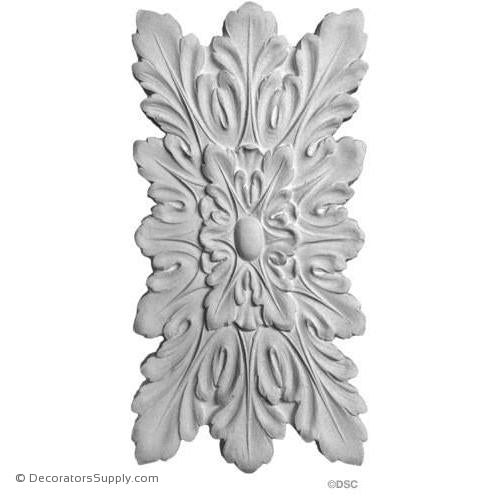 Plaster Rosette - Louis XVI - 7 3/4 x 15 3/4 - 3/8 Relief-ceiling-ornament-Decorators Supply