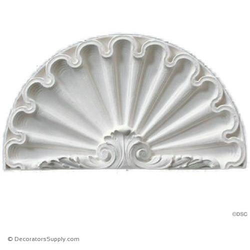 Plaster Shell-LouisXVI-12 7/8" X 7 1/4"-1" Relief-niche-shell-Decorators Supply