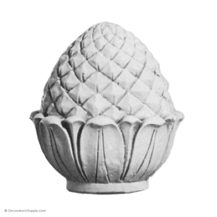 Plaster Finial-8 1/2" X 9 1/2" High-Pineapples - Finials-Decorators Supply