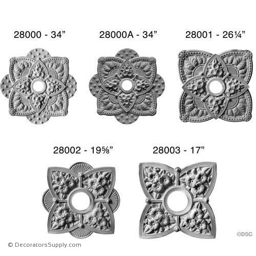 28000 Series Ceiling Medallions From 36 to 23 1/2" Diameter-ceiling-ornament-Decorators Supply