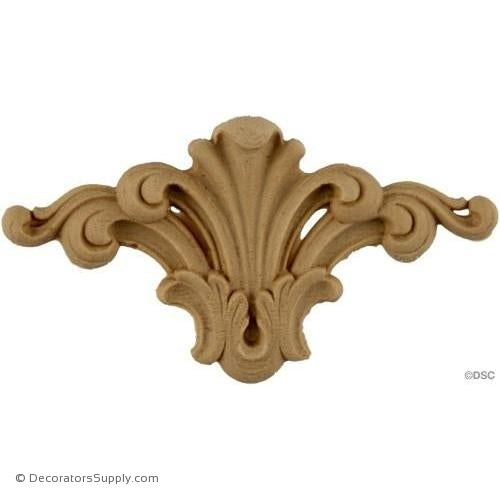 Shell with Scrolls 2 1/4 High 4 1/4 Wide-ornaments-for-woodwork-furniture-Decorators Supply