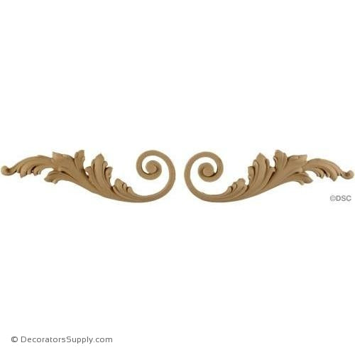 Acanthus Scrolls - 2 1/2 High 6 3/4 Wide-ornaments-for-furniture-wooodwork-Decorators Supply