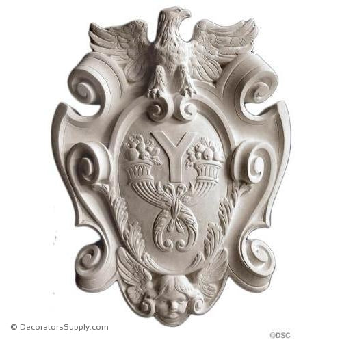 Plaster Shield-French-18 1/2" X 14"-2 3/4" Relief-Decorators Supply