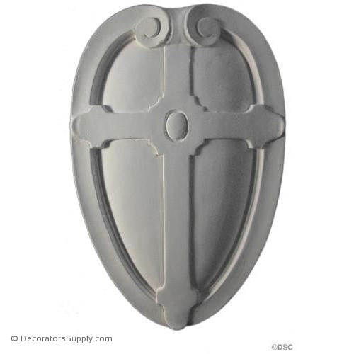 Plaster Shield-Elizabethan-18" X 12"-1 1/2" Relief-Decorators Supply