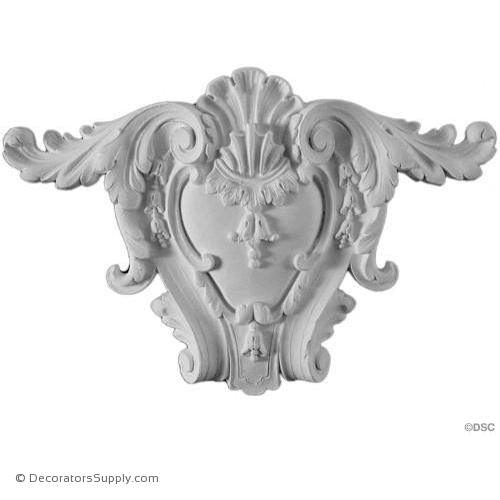 Plaster Shield-Louis XIV-8 1/2" X 12 3/4"-1 1/2" Relief-Decorators Supply