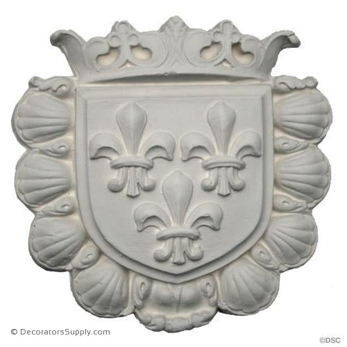 Plaster Shield-Heraldic-6" X 6"-7/8" Relief-Decorators Supply