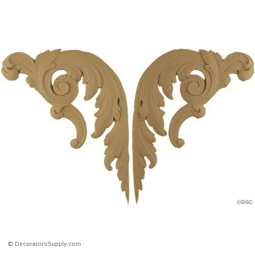 Acanthus Scrolls - 6 3/4 H x 9 W-ornaments-for-furniture-wooodwork-Decorators Supply