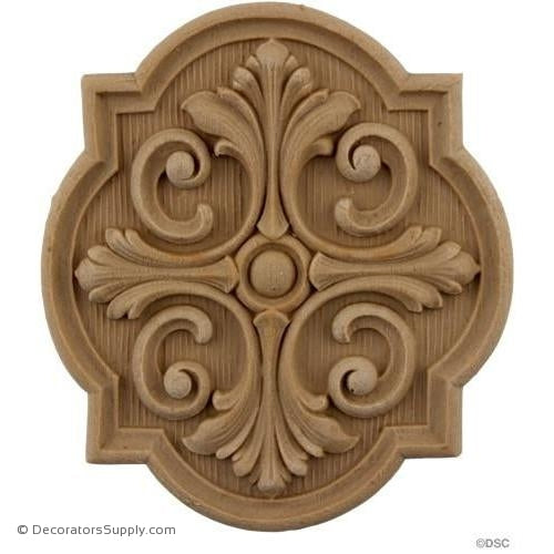 Rosette - 5 High 4 1/2 Wide-ornaments-for-woodwork-furniture-Decorators Supply