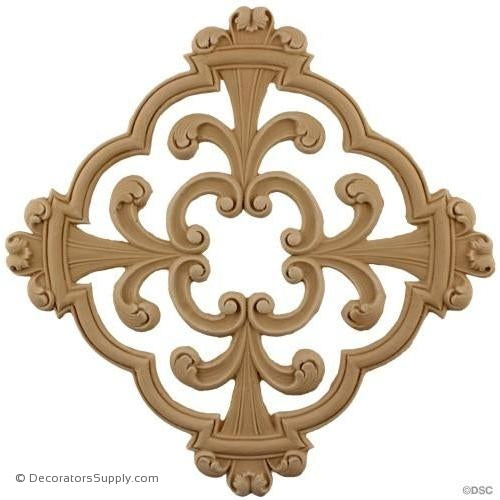 Rosette - Open Tracery - 9 3/4 High 9 3/4 Wide-ornaments-for-woodwork-furniture-Decorators Supply