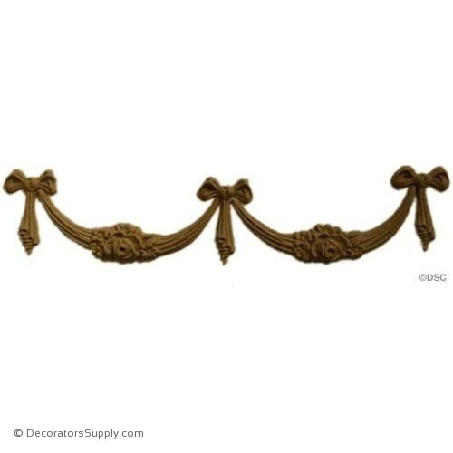 Ribbon Swag with Floral Accent-applique-onlay-for-furniture-woodwork-Decorators Supply
