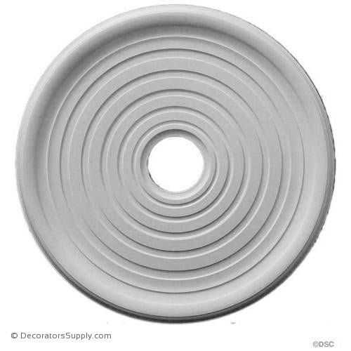 Plaster Medallion-Smooth -23 5/16" Dia X 1 1/4" Rel-4" Hole-ceiling-ornament-Decorators Supply