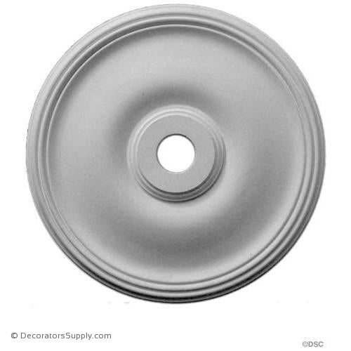 Plaster Medallion-Smooth -24 3/8" Dia X 1 3/4" Rel-3" Hole-ceiling-ornament-Decorators Supply