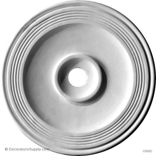 Plaster Medallion-Smooth-12 3/4" Dia X 7/8" Rel- 1 1/2" Hole-ceiling-ornament-Decorators Supply