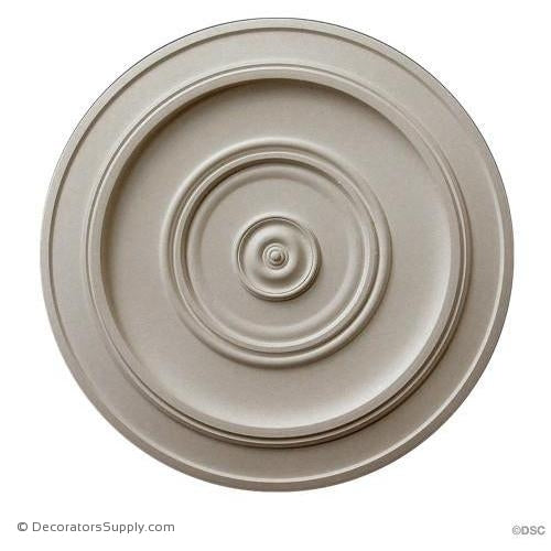 Plaster Medallion-Smooth-17 1/4" Dia X 3/4" Rel- 3 1/4 CTR-ceiling-ornament-Decorators Supply