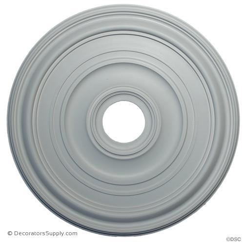 Plaster Medallion-Smooth -23" Dia X 1 1/8" Rel-4" Hole-ceiling-ornament-Decorators Supply