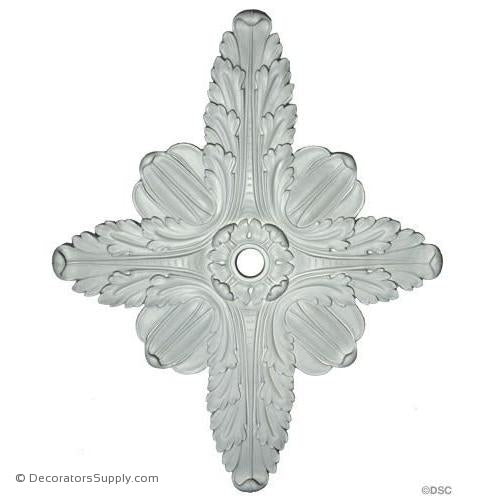 Plaster Medallion-French- 31 1/2 X 25 x 3/4" Rel-Hole 1 3/4"-ceiling-ornament-Decorators Supply