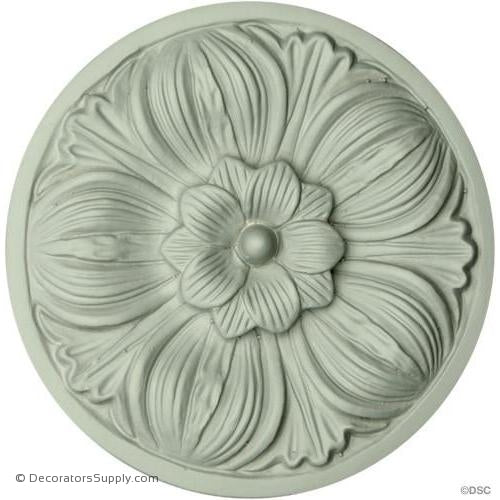 Plaster Rosette-Classic-5 1/8" Diameter-1/2" Relief-ceiling-ornament-Decorators Supply