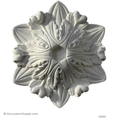 Plaster Medallion - French Ren-5 3/4" x 6 3/4" x 1 1/4" Rel-ceiling-ornament-Decorators Supply