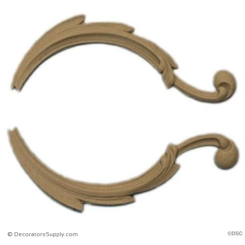 Scroll 1 1/2 High 4 Wide-ornaments-for-furniture-wooodwork-Decorators Supply