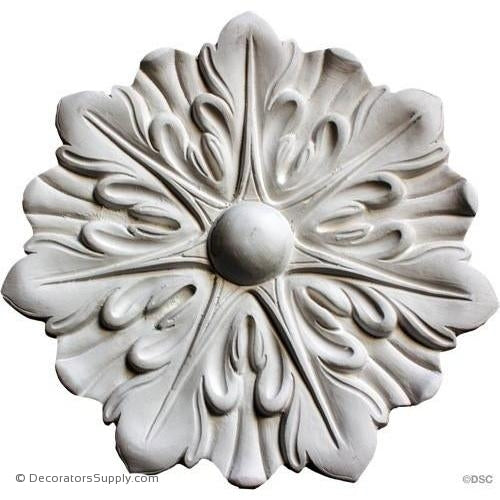 Plaster Rosette-French-6" Diameter X 3/4" Relief-ceiling-ornament-Decorators Supply